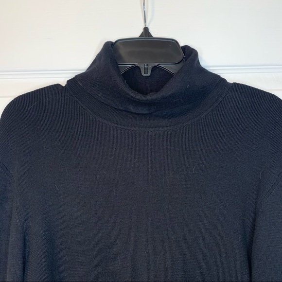 VINTAGE Eddie Bauer Turtleneck Black Knit Sweater Size L - Picture 2 of 6